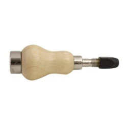 Wooden Handle Chuck Vise With Threaded End Adapter To Fit On Polishing Motor Spindle