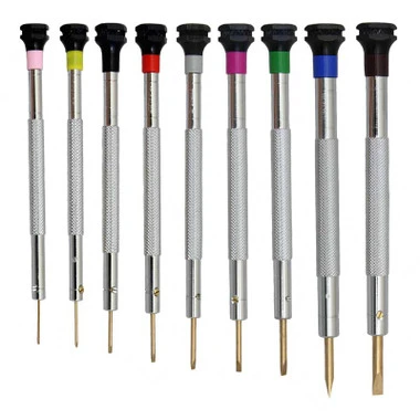 Individual Horotec Mini Non-Magnetic Screwdriver With Beryllium Flat-Head Blades 0.50mm To 3.00mm-80519