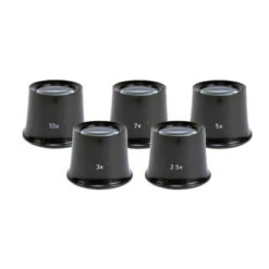 Jewelry Loupe And Watchmaker Loupe Standard Plastic 2.5x To 10x Set Of 5
