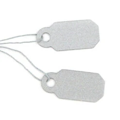 Arch Crown String Tags - 21mm X 9mm Silver Pkg Of 250