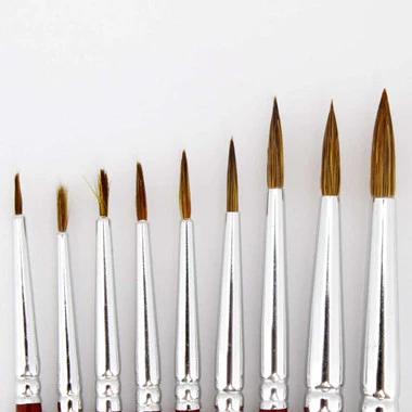 Red Sable Hair Flux Brush With Wood Handle-91257 - Image 3