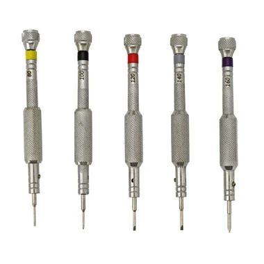 5 Piece High Torque Watch And Jewelry Screwdriver Set On Wood Base - Image 2