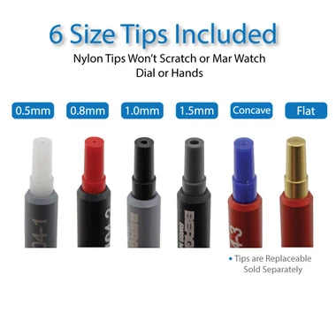 Bergeon 7404 Set Of 3 Watch Hand Install Setting Tools Dual Sided With Replaceable Tips - Image 3